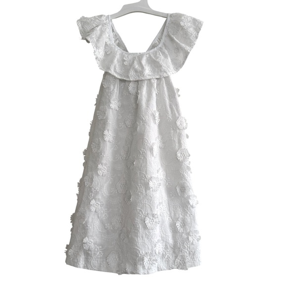 Zara White Floral Embellished Sleeveless Dress Girls size 4-5 - Picture 1 of 6